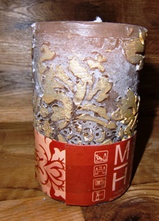 Stumpen Kerze choko -Barock ca. 7 x 10 cm