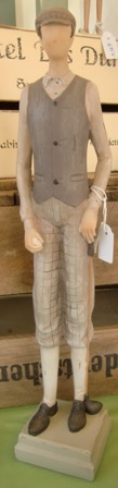 Figur Statur Skulptur Golf stehend 8 x 7 x 38 cm grau