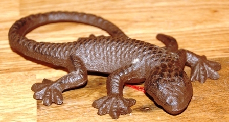 Echse Gecko Dekotier Guss-Eisen ca. 15 x 10 braun