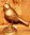 Vogel Spatz Dekofigur gold matt mit Krone 11 x 5,5 x H 11 cm