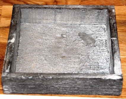 Holz Tablett in schwarz-grau  14 x 14 x 3 cm