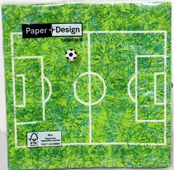 Servietten "Soccer field" - Fußballfeld 33 x 33 cm