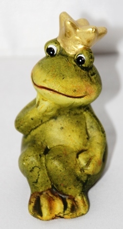 Frosch-König Deko Figur grünHand am Mund H:6,5 cm Campo