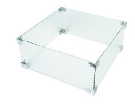 Glas-Schirm Feuertisch quadratisch klein 49x49x21 cm Cocooning