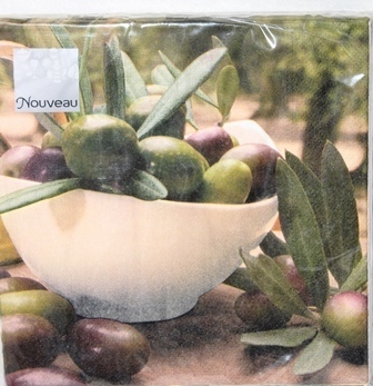 Servietten "Olives" Oliven  33 x 33 cm Nouveau