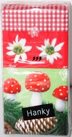 Taschentücher Pilze und Edelweiß Paper + Design 4-lagig