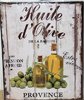 Metallbild - Blechbild "Huile d'Olive" 20 x 25 cm Shabby Vintage