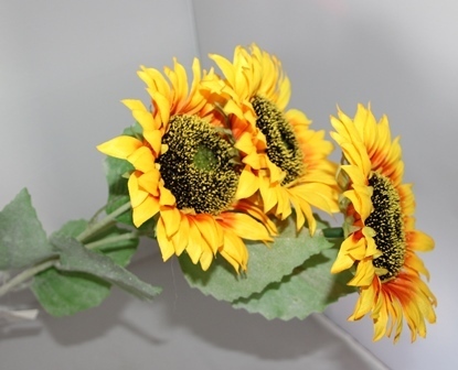 Kunstblume - Sonnenblumen 3 Köpfe ca. 70 cm