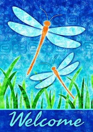 Garten Fahne "Dragonflies and Reeds" Toland Home Garden
