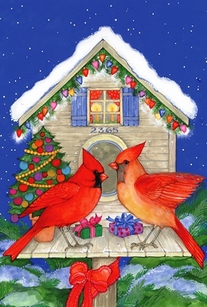 Garten Fahne "Christmas Cardinals" Toland Home Garden