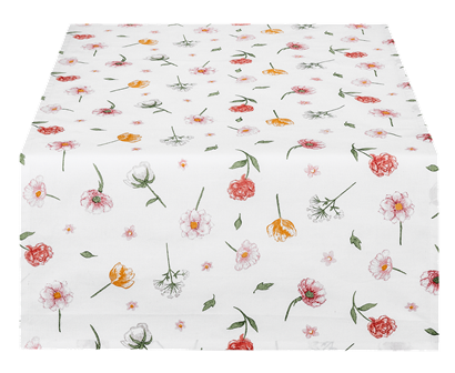 Tischläufer "Sunny Day" Blumen rosa-weiß 50 x 140 cm Clayre & Eef