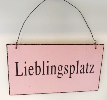 Schild Holz "Lieblingsplatz" 20xH10/21 cm rosé Posiwio Campo