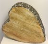 Herz "Lustrino" Mangoholz mit silber Glitzerrand 13x11,5x4 cm