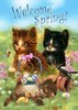 Garten Fahne "Welcome Spring Kittens"  Toland Home Garden