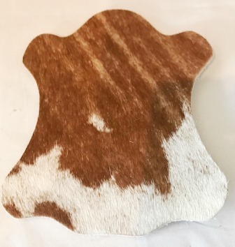 Untersetzter Kuh-Fell 11 x 10 cm braun - wenig weiß  Mars & More