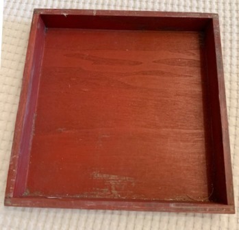 Holz Tablett in rot 25 x 25 x 3 cm natural - Dekoration