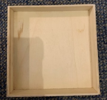 Holz Tablett in natur hell  12 x 12 x 2,5 cm dünnwandig