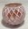 Windlicht Teelichthalter Glas Mosaik rosa bauchig H9cm/D9,5cm